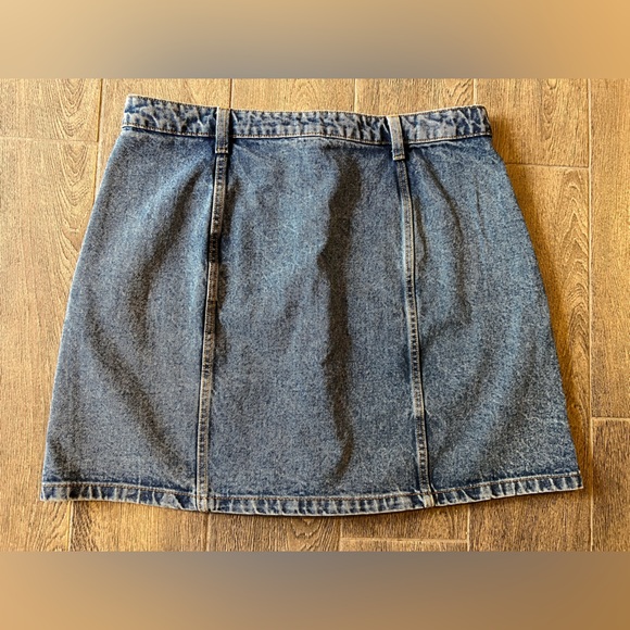 Noisy May Denim Mini Skirt XL Button Front Blue Jean Skirt High Rise Pockets - Picture 5 of 5